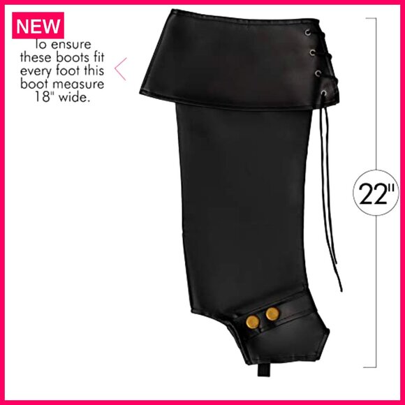 Faux Leather Pirate Boot Covers with Cuffs for Medieval Renaissance Costumes main image 5